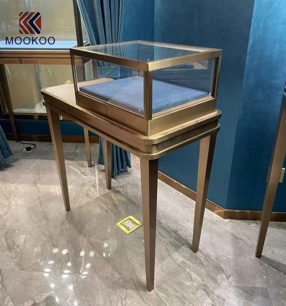 Luksusowa-LED-Złota-Biżuteria-Wyświetlacz-Etui-Vitrine